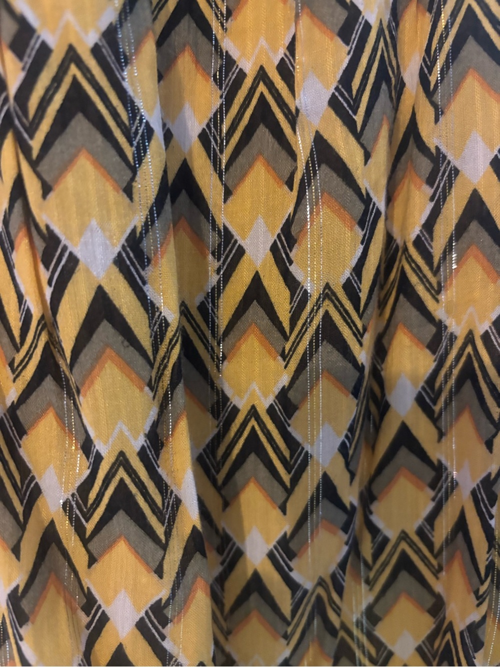 Forever 21 Yellow and Black Geometric V-Neck Spaghetti Strap Mini Dress - Picture 5 of 6